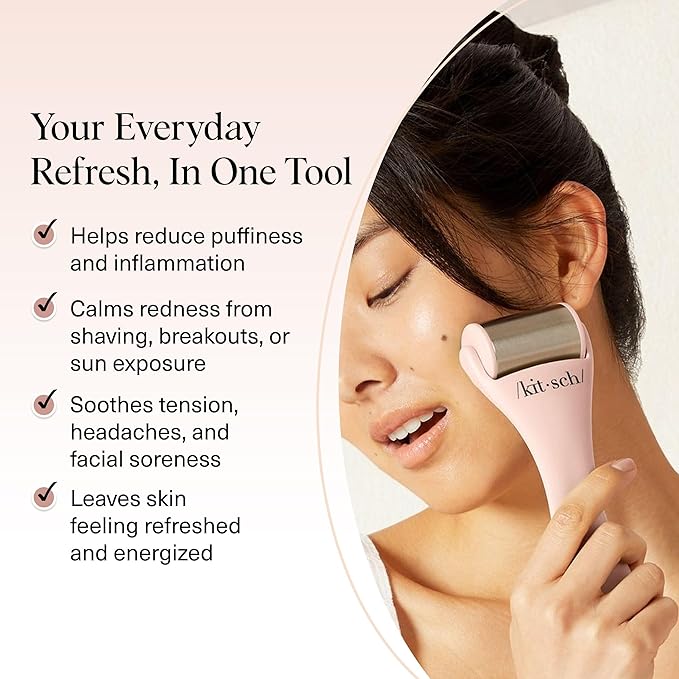 Kitsch Ice Roller for Face – Cooling Face Rollers for Women & Men - Pink