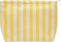 Flat Makeup Bag for Women,Zipper Cosmetic Pouch for Purse,Stripe Yellow