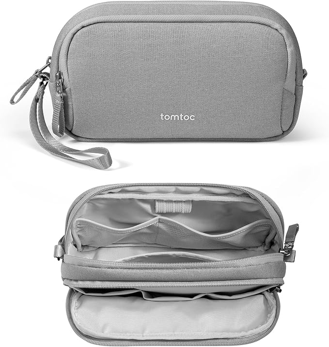 tomtoc Electronic Organizer Travel Case, Dual Compartment Tech Organization