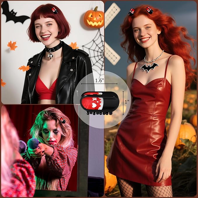 Halloween Mini Capsule Hair Clips for Women Italian Gothic Style Nurse Gift