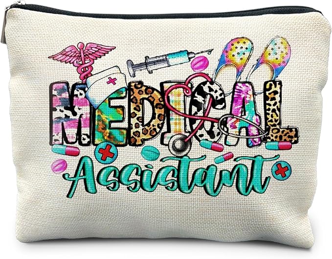 RYYCDOI Medical Assistant Makeup Bag - Trendy Western Nurse Gifts, RN Cosmetic Bags Toiletry Bag for Women