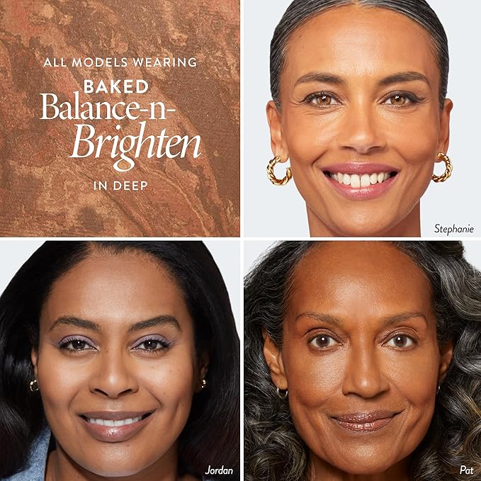 LAURA GELLER NEW YORK Award-Winning Baked Balance-n-Brighten Color Correcting Powder Foundation – Handmade in Italy – Buildable Coverage, Matte Finish – For Mature & Sensitive Skin – 08 Deep