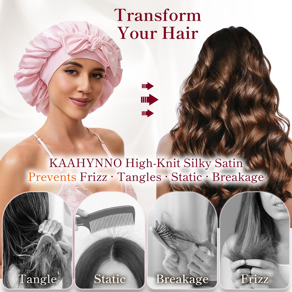 Adjustable Silk Bonnet Satin Curly Hair Wrap for Sleeping Women Anti Frizz