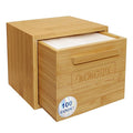 WOWOTEX Luxe Bamboo Towel Container (Bamboo Box Towel Holder) with Disposable Face Towels Biodegradable Large Dry Wipes 100 Count Extra Thick Soft Clean Facial Towels for Facial Cleansing