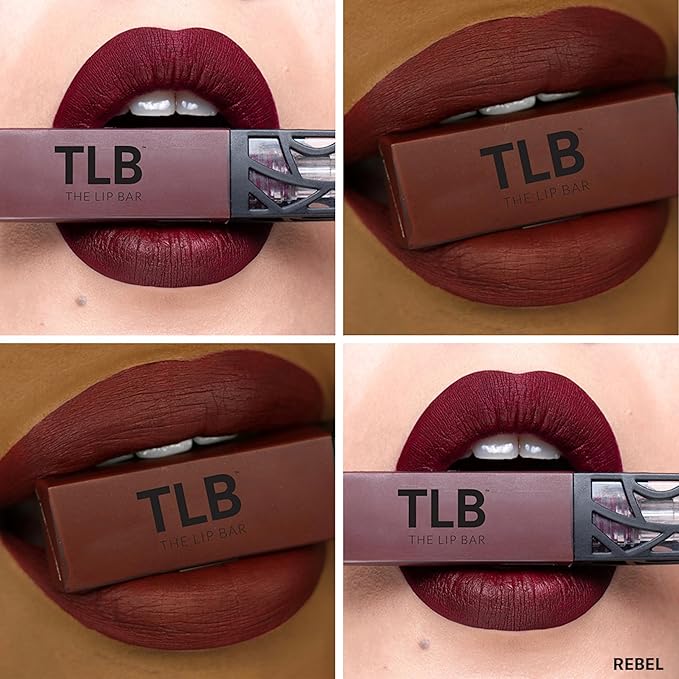 The Lip Bar - Nonstop Liquid Matte Lipstick Mini 2-Pack, Muse (Deep Berry) + Rebel (Deep Burgundy) - High Pigment - One Swipe - Long Lasting - Jojoba Oil & Vitamin E - Vegan -.24 fl oz