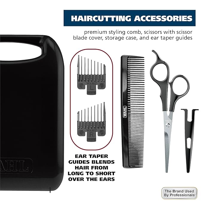 Wahl Home Haircutting Corded Clipper Kit with Adjustable Blade Taper Lever