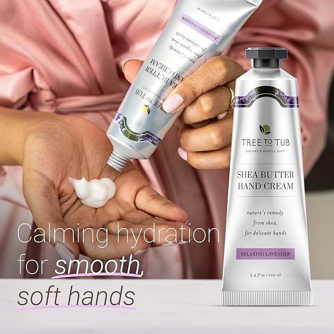 Tree To Tub Unscented Shea Butter Body Lotion for Dry Skin Fragrance Free Sensitive Skin Lotion for Women & Men - Shea Butter Hand Cream for Dry Cracked Hands Moisturizing Sensitive Skin Hand Lotion