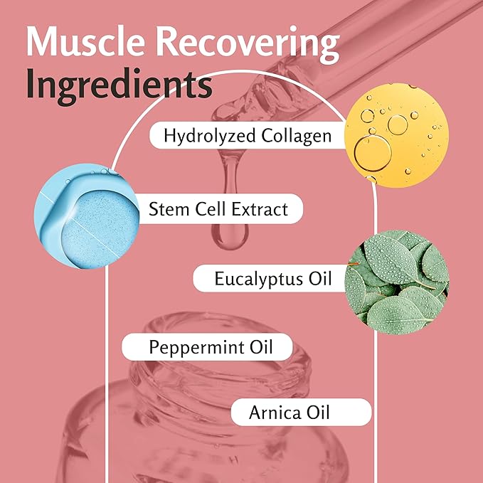 Arnica Massage Oil for Sore Muscles with Collagen, Stem Cells 8 fl oz by M3