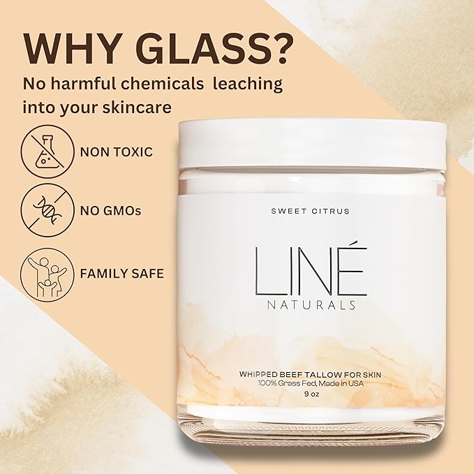 Liné Naturals Grass-Fed Whipped Beef Tallow, Face & Body, Sweet Citrus
