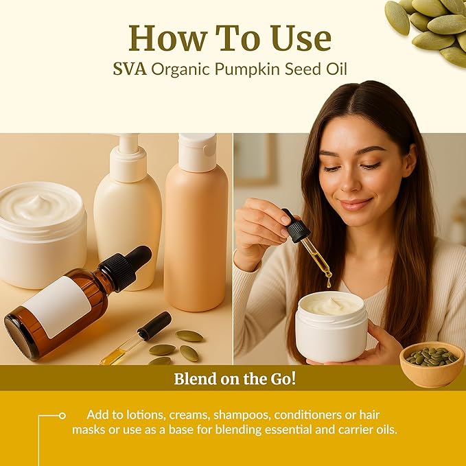 SVA Organic Pumpkin Seed Carrier Oil with Dropper, 2 Fl Oz (60 ml)