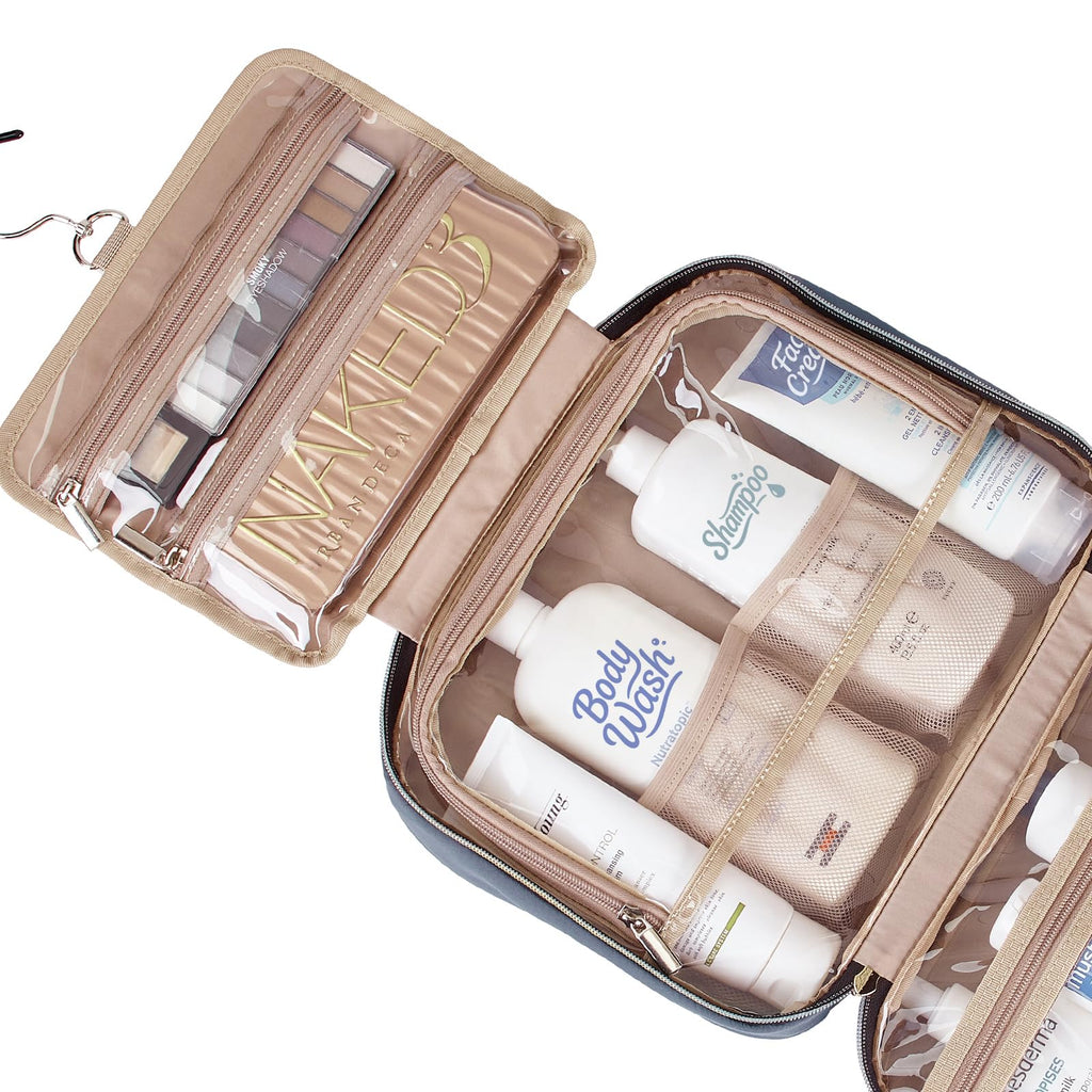 NISHEL Travel Toiletry Bag for women, Portable Hanging makeup Organizer