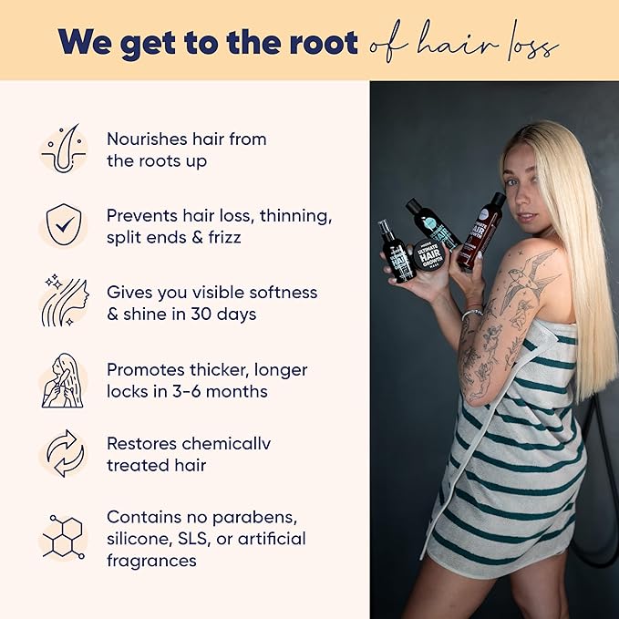 Moérie Hair Growth Shampoo, Conditioner and Mask - Hair Loss Solution with Biotin and Rosemary, Thickening Hair Regrowth Set for Thinning Hair - Ultimate Hair Growth Care (Double Set)