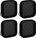Sinzip 4 Pieces Mini Zipper Nylon Mesh Pouch, Mesh Cosmetic Bags Makeup Bags, Multipurpose Travel Toiletry Bags for Office Supplies and Travel Accessories (Heart Print-Black, S)