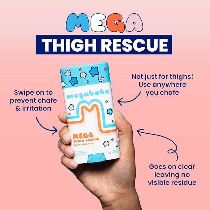 Megababe Mega Thigh Rescue, Jumbo Stick, Stops Chafe & Irritation, 3.25 oz