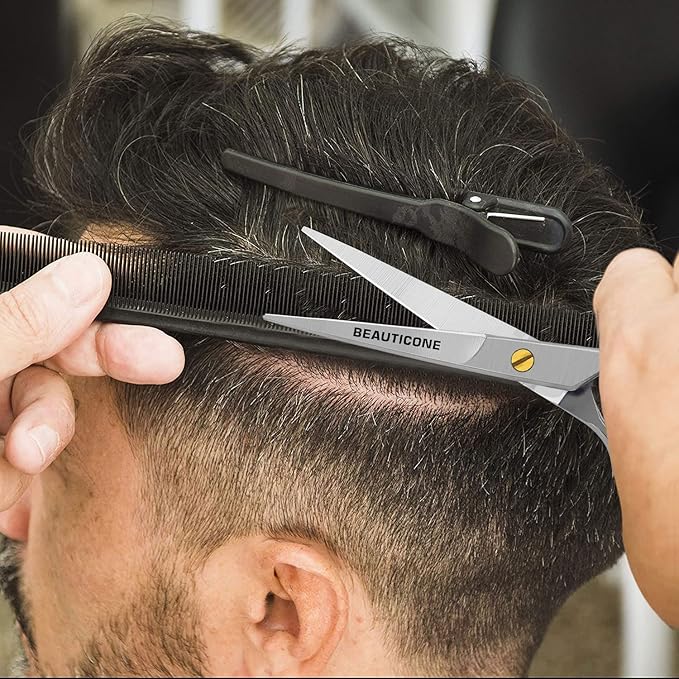 BEAUTICONE Hair Cutting Scissors | Professional Stainless Steel Barber Shears | Hairdressing Scissors | Smooth & Sharp Edge Blades - for Men/Women, Fix Screw