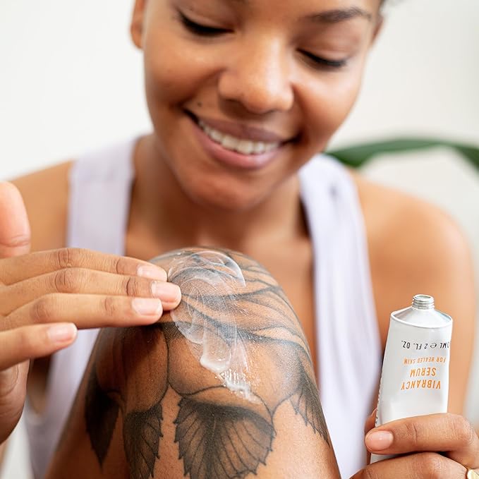 Stories & Ink Tattoo Care | VIBRANCY SERUM for Healed Tattoos | Brightening Treatment to Enhance Ink Color & Restore Faded Tattoo Pigment, Lightweight Hydrating Aftercare, 60 mL / 2 Fl Oz
