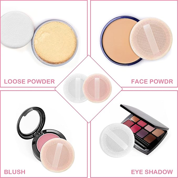 Sibba Cosmetics Makeup Sponge 12 PCS Fluffy Make Up Foundation Applicator Face Blending Setting Pads Matte Loose Powder Body Paint Wet Dry Application Brushes (white/skin color)