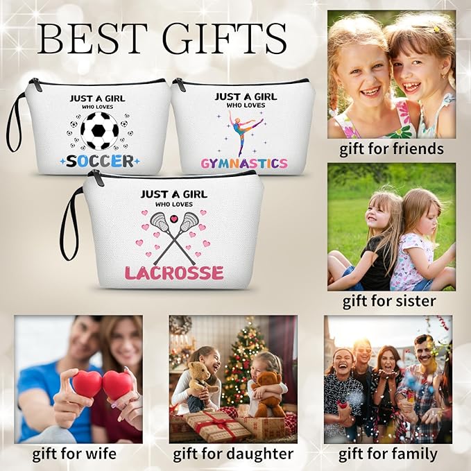 ARIOSEY Lacrosse Gifts for Girls Cosmetic Makeup Travel Bag