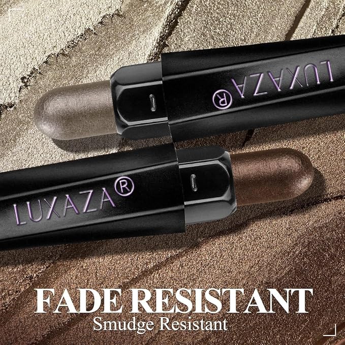 LUXAZA 6PCS Eyeshadow Stick Makeup Sets, Brown and Grey Eyeshadow Pen,Metallic And Matte Shimmer Eye Shadow Pencil Crayon, B08-Brown Sugar