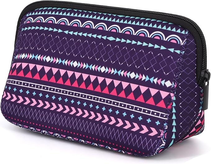 AJLTPA Waterproof Neoprene Cosmetic Bag, Geometric