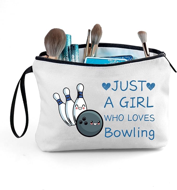 ARIOSEY Bowling Accessories for Women, Travel Makeup Bag with Keychain
