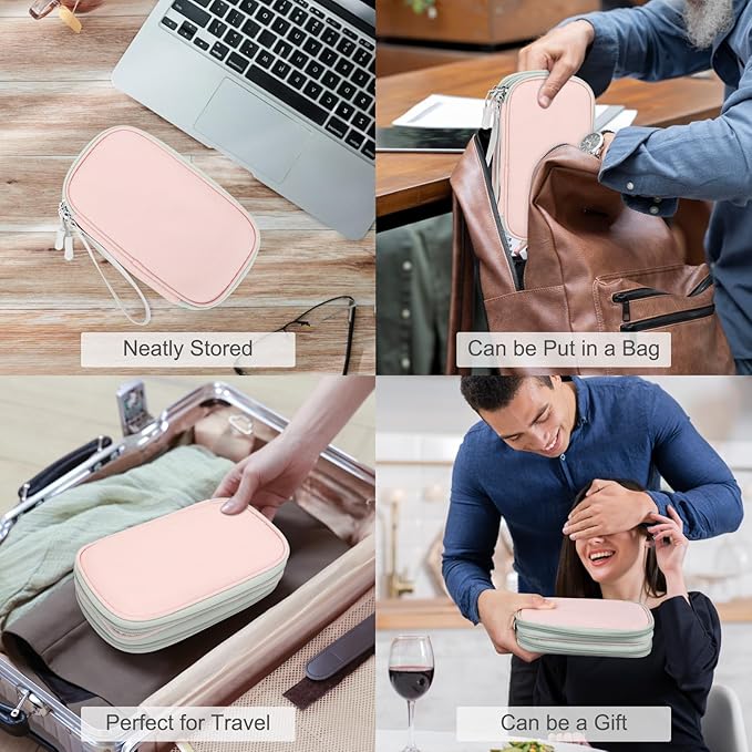FYY Electronic Organizer, Travel Tech Pouch Bag, Cable Organizer Light Pink