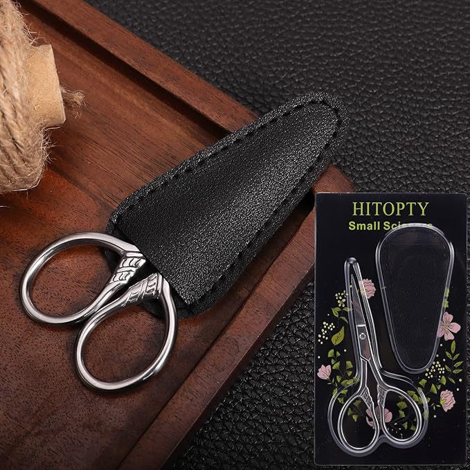 HITOPTY Small Precision Scissors, 3.5in Beauty Grooming Kit