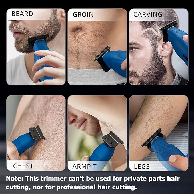 IWEEL Professional Beard Trimmer for Men - Electric Hair Clippers, Zero Gapped T-Blade Edgers, Cordless Rechargeable Mustache Trimmer Grooming Kit for Body