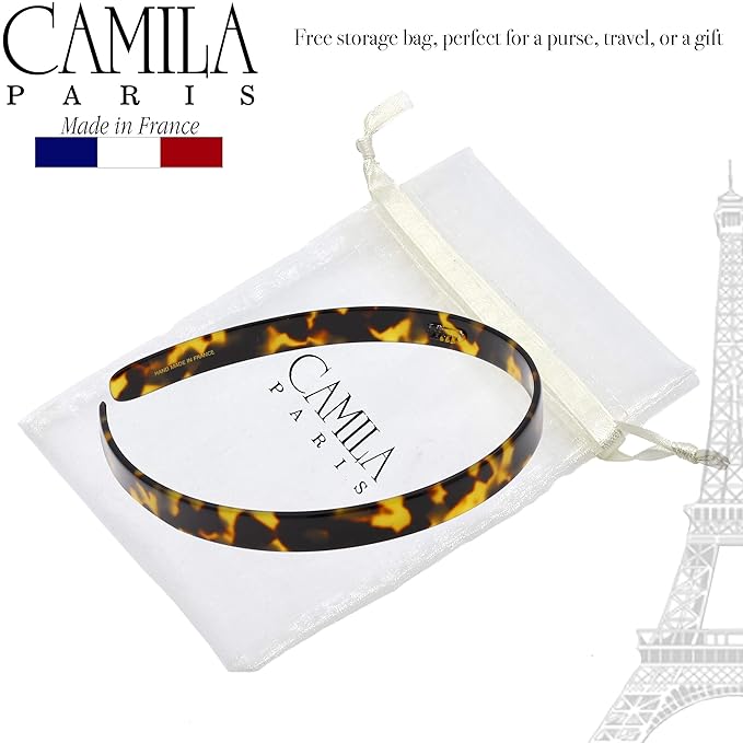 Camila Paris CP2003 French Headband for Women, Handmade Tokyo, Strong Hold Grip Women's Hair Band, Ligth and Very Flexible, No Slip Durable Styling Girls Hair Accessories, Made in France