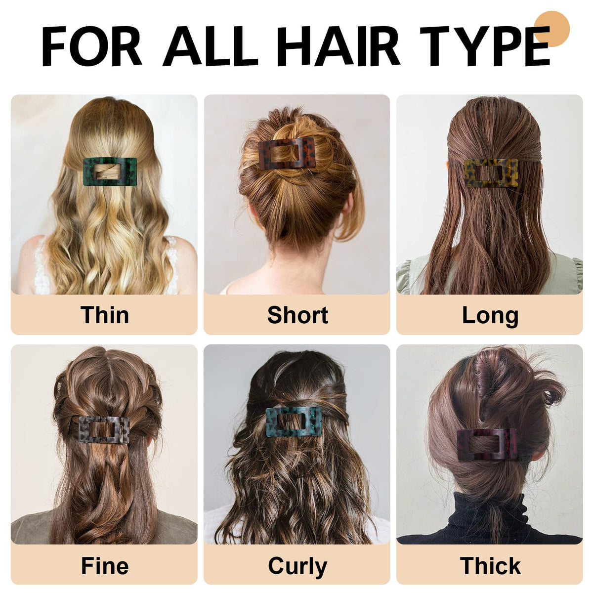 8 Pack French Flat Hair Clips for Women – Large Matte No-Slip Claw Barrettes for Thick & Thin Hair, Strong Hold Styling Accessories (Leopard Black and White)