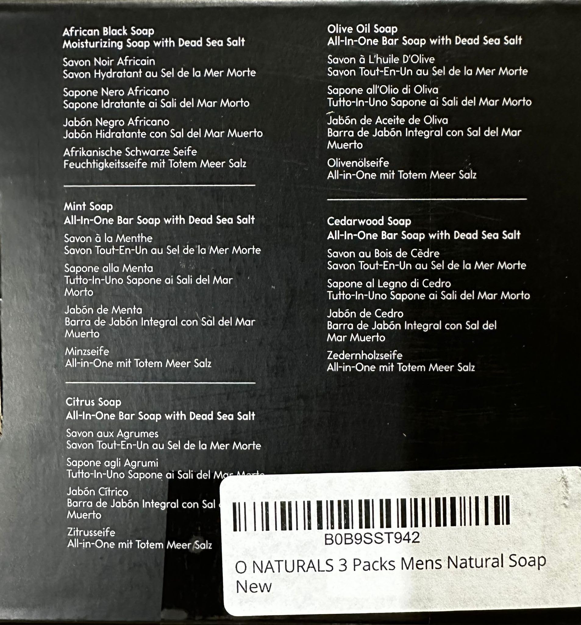 O NATURALS Bar Soap for Men - 3-Pcs Mens Soap Bar - Natural Soap - Mens Bar Soap - Men Soap - Natural Soap for Men - Organic Men's Soap Bars - Exfoliating Soap Bar - Citrus, Olive & Cedarwood