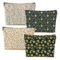 4 Packs Cute Flowers Makeup Bag, Friend Friendship Gifts for Women Girls