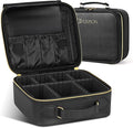 JUSRON Travel Makeup Bag Portable Storage Bag with Adjustable Dividers for Cosmetics Makeup Brushes for Women Beauty Tools Accessories Case (Black), MR0041