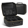 JUSRON Travel Makeup Bag Portable Storage Bag with Adjustable Dividers for Cosmetics Makeup Brushes for Women Beauty Tools Accessories Case (Black), MR0041
