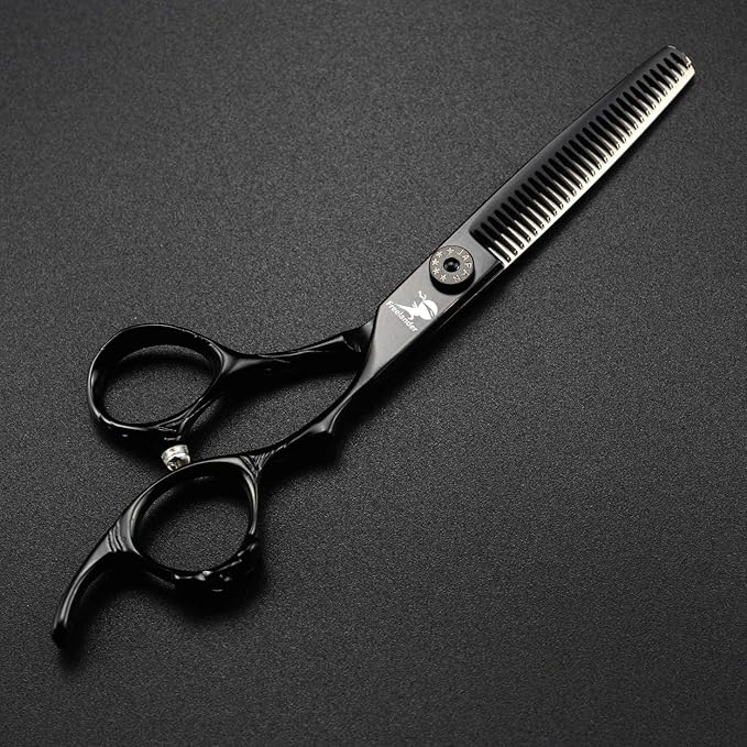 ROCOCO 6.0 Inch Hand Sharpened Hair Cutting Shears Set with Case - Black