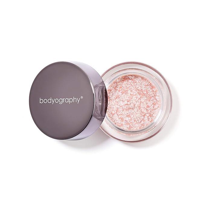 Bodyography Glitter Pigment Eye Shadow | Long Wear Shimmer Eyeshadow | Vegan, Talc & Paraben Free | Cream Powder Formula | Stratus (Champagne/Pink) 1.5 g