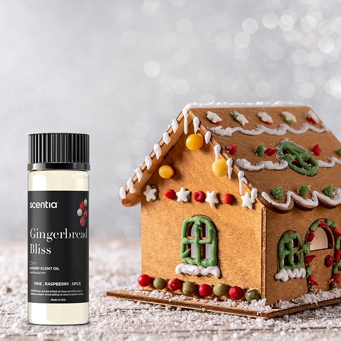 Scentia Cozy Pine Gingerbread Fragrance Oil Collection – Long Lasting Aromatherapy Diffuser Oil for Candles, Home & DIY Bakery Scents 3x20ml Discovery Set – (Perfect for Winter & Holiday)