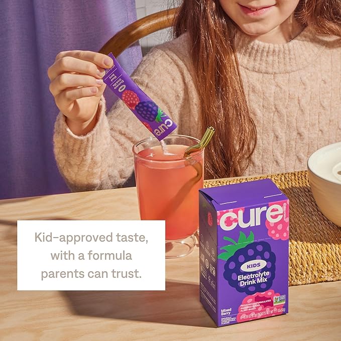 Cure Hydration - Kids Electrolyte Drink Powder Mixed Berry 14 Packets