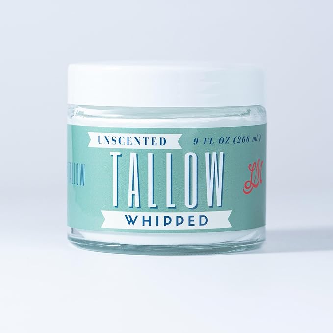 Lady May Tallow Whipped Tallow 9oz - All Natural Face Cream + Whole Body Moisturizer for Dry Skin - No Preservatives, Parabens or Seed Oils - 100% Pure, No Added Fragrance - USA Made (Unscented)