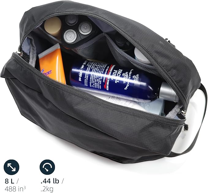 kalgoTeal Travel Toiletry Bag 8L, Large Packing Cube with Waterproof TPU Wet/Dry Compartment