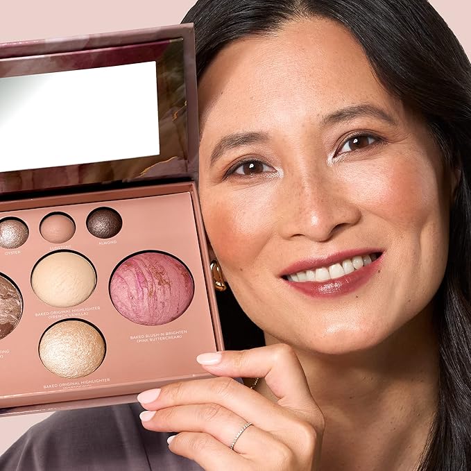LAURA GELLER NEW YORK Best of the Best Baked Palette – 7-in-1 Full Face Palette – Bronzer, Blush, 2 Highlighters & 3 Eyeshadows – Crease-Proof, Handmade in Italy – Travel-Friendly