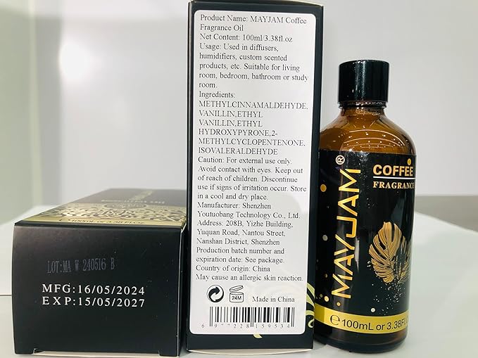 MAYJAM Coffee Fragrance Oil Essential Oils for Diffusers, 100ML/3.38FL.OZ