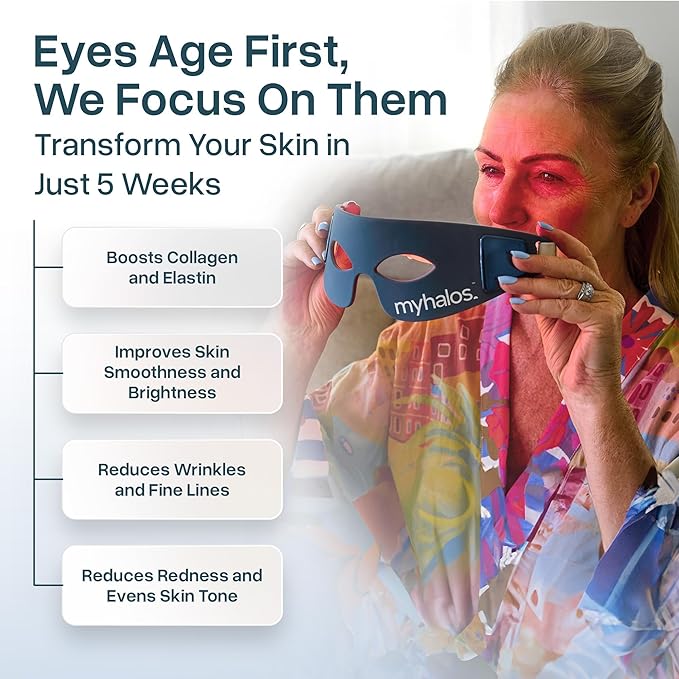 MyHalos Under Eye Red Light Therapy Mask, LED for Wrinkles & Dark Circles