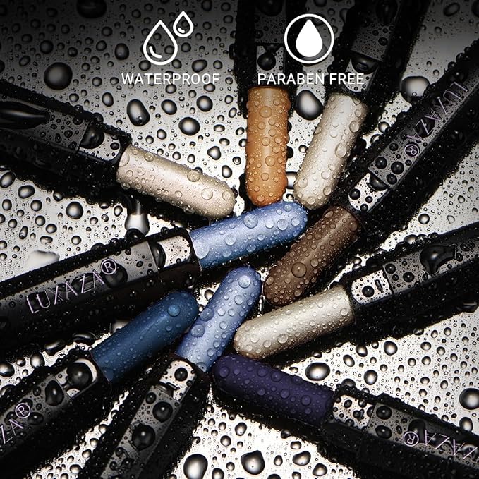 LUXAZA PRO 6 PCS Makeup Sticks Cream Blendable Contour Blush Highlight Full Face Makeup, Cool Blue Shimmer Matte Eye Shadow Vegan Multi-use Stick with Brush Waterproof Long Lasting Party Smokey Eyes