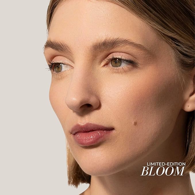 FITGLOW Beauty Lip Colour Serum | Hydrating Lip Gloss | Plumping Anti-Aging Lip Treatment | Natural Shine with Pomegranate Sterols & Collagen | Buildable Color for Dry Chapped Lips | Bloom - 10g