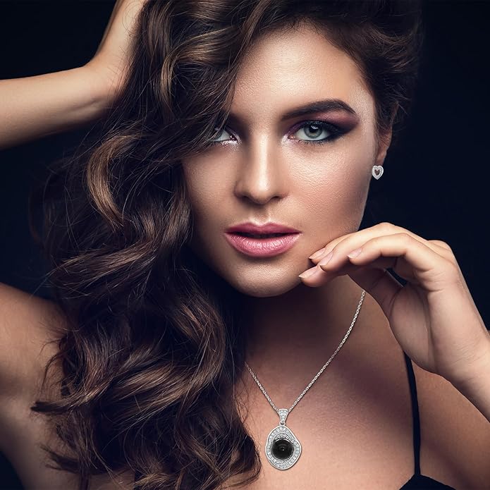TRYNDI Real Tahitian Black Pearl Necklace Gifts for Women - Larger 11-12mm Luxury Pearl, Mothers Day Gifts For Wife - Christmas Valentines Soulmate Necklace For Women (Black Pearl Circle)