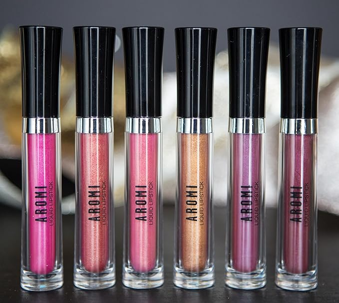 Aromi Burnt Pumpkin Metallic Liquid Lipstick, Chewy Apricot