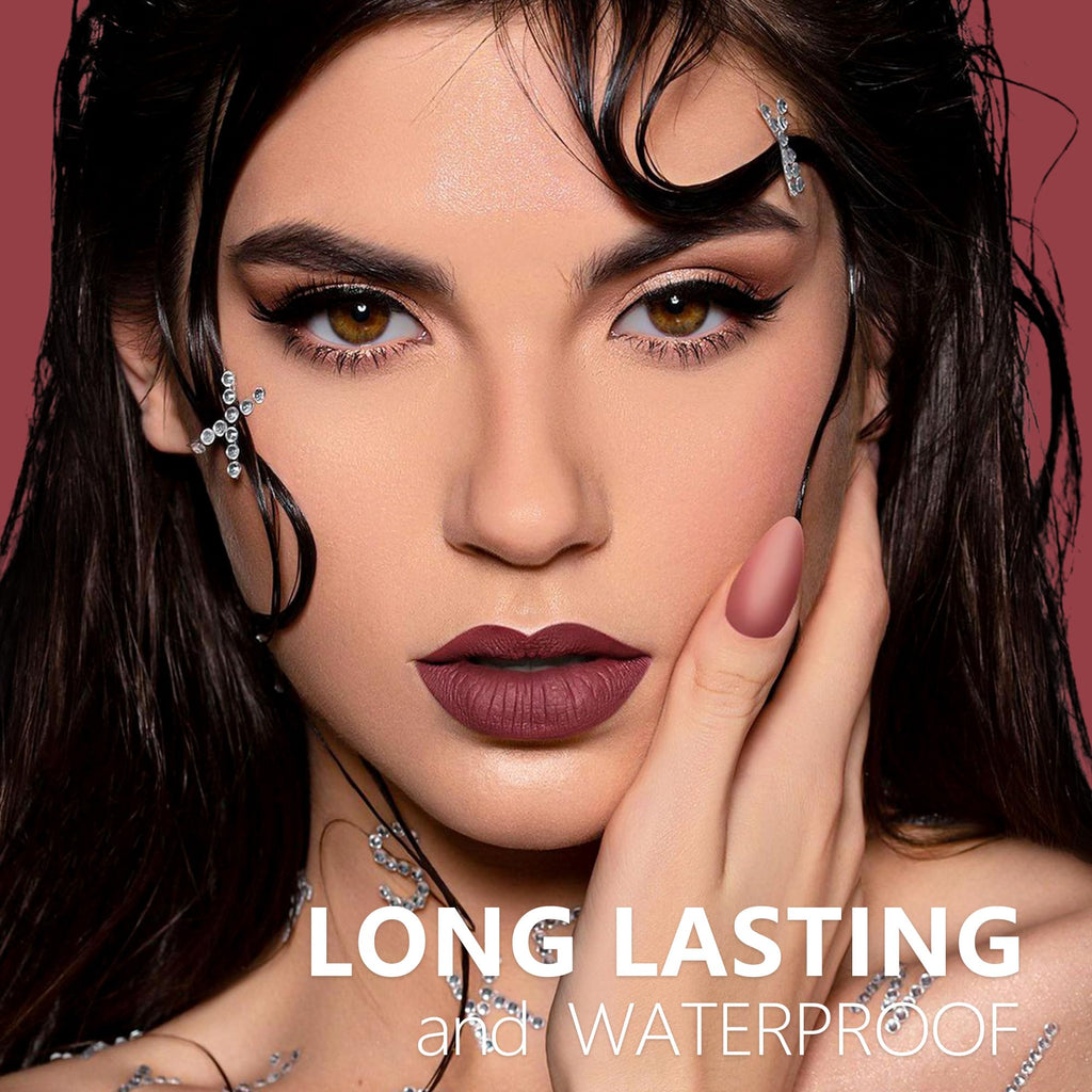 HANLADY Dark Purple Lipstick Long Lasting Lipsticks for Women Smudgeproof