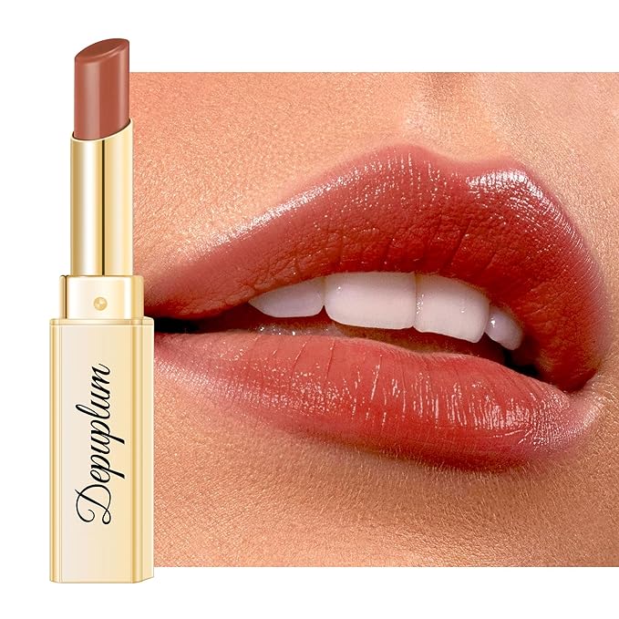Depuplum Brown Nude Lipstick for Women Tinted Lip Balm for Dry Lips