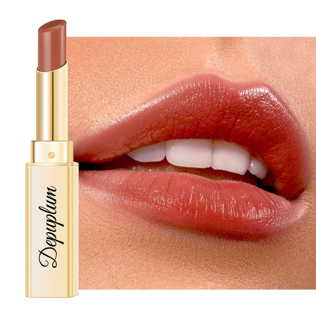 Depuplum Brown Nude Lipstick for Women Tinted Lip Balm for Dry Lips